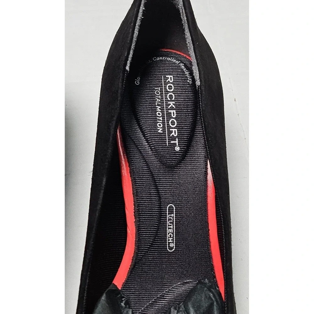 Rockport‎ Total Motion Kalila Pump H79559 Black Suede Pointed Toe Heels Women 6M